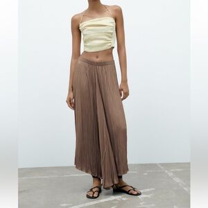 Zara Satin Midi Skirt